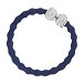 By Eloise London Silver Diamanté Bow Navy Blue