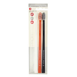 Swissdent Colours Soft-Medium zubné kefky (čierny, oranžový, biely) 3 ks